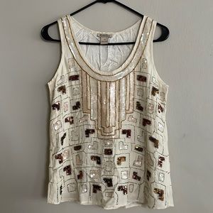 Lucky Brand XS silk lined sleeveless top.